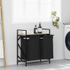 Cos rufe Gossi, 2 compartimente, raft stejar sonoma, cadru otel negru, 67x33x77cm, poliester negru