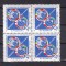 ROMANIA 1962 LP 542 AL VIII-LEA FESTIVAL MONDIAL HELSINKI BLOC DE 4 TIMBRE MNH