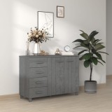vidaXL Servantă, gri &icirc;nchis, 113x40x80 cm, lemn masiv de pin