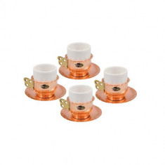 Set 4 Cesti de Cafea din Cupru+Portelan, 50ml foto