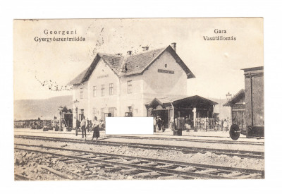 CP Gheorgheni (scris Georgeni) - Gara, circulata, 1927, animata, stare buna foto