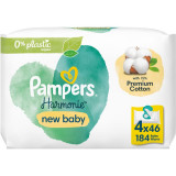 Pampers Harmonie New Baby Șervețele umede pentru copii 4x46 buc