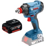 Bosch GDX 180-LI + GBA 18 V - Masina de insurubat cu impact patrat 1/2 inch si hexagon interior 1/4 inch 180 Nm M6-M14 + Acumulator Li-Ion 18 V 5 Ah