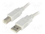 Cablu USB 2.0 A la B 5m gri BQ CABLE