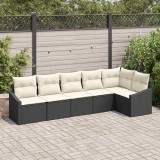 Cumpara ieftin Set de canapele pentru grădină 6 pcs Negru Rattan poli