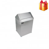 Cumpara ieftin Cos de gunoi cu capac batant, din inox, 45 litri