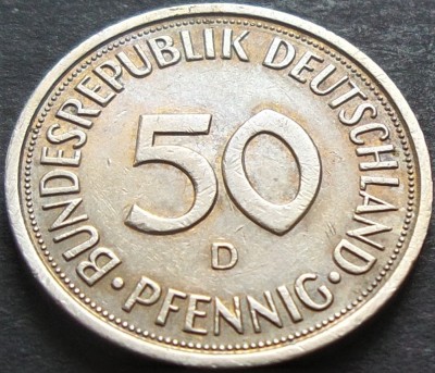 Moneda 50 PFENNIG - RF GERMANIA anul 1981 *cod 2978 B - litera D foto