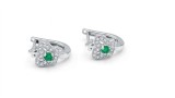 Cumpara ieftin Cercei din Argint 925 Rodati cu Design Fluture Pavat si Zirconiu Verde Smarald