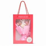 Cumpara ieftin Cadou floral Roz cu Ursulet - KRMS109