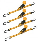 Set 4 Chingi Auto cu Clichet Tolsen Industrial, 25mm x 5m, 225DAN, Galben/Negru, Fixare Sigura Obiecte Medii/Mari
