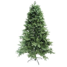 Brad artificial clasic de craciun, inaltime 210 cm, interior/exterior, diametru 138 cm, 858 ramuri, suport metalic inclus, verde foto