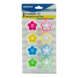 Magneti pentru tabla CNX HS8304, flori, diametru 30mm, diverse culori, set 8 buc