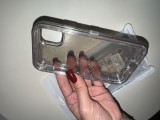 Husă protecție dură / antișoc pentru iPhone 11, transparentă / fumurie (Nouă)