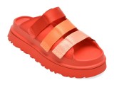 Cumpara ieftin Papuci UGG rosii, GOLDENGLOW SLIDE, din piele ecologica