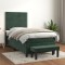 vidaXL Pat box spring cu saltea, verde &icirc;nchis, 80x200 cm, catifea 3137752