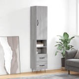 Cumpara ieftin Dulap &icirc;nalt, gri sonoma, 34,5x34x180 cm, lemn prelucrat
