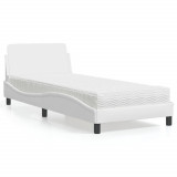 VidaXL Pat cu saltea, alb, 80x200 cm, piele ecologică 3208298