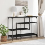 vidaXL Masă consolă, stejar negru, 100x35x75 cm, lemn prelucrat &amp; oțel