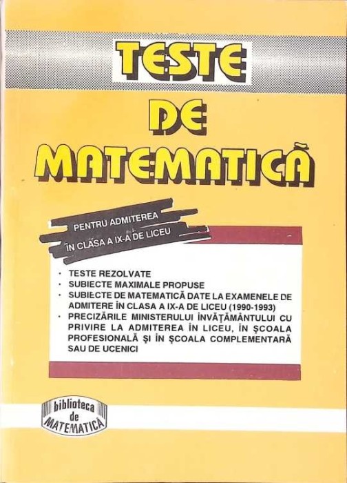 TESTE DE MATEMATICA-DUMITRU GEORGESCU-348346