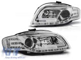Set de faruri de tuning cu lumini LED potrivit pentru Audi A4 B7 11.2004-03.2008 sedan/combinate/cabriolet, stanga si dreapta Performance AutoTuning