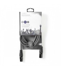 Cablu XLR stereo Nedis XLR 3 pini tata - XLR 3 pini mama 5m gri foto