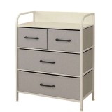 Comoda 4 Sertare Textile / 58x29x79cm - Gri/alb