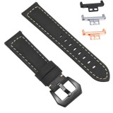 Curea piele, compatibila Huawei Watch Fit 1, cu adaptor dedicat, Ebony Eclipse