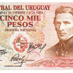 Uruguay 5 Nuevos Pesos pe 5 000 Pesos 1975 P-57 Seria 02324100