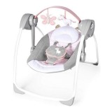 Scaun Balansoar Bebe InGenuity Compact Swing Flora Roz, Multicolor. Leagan Interior Copii 6 luni+ Compact