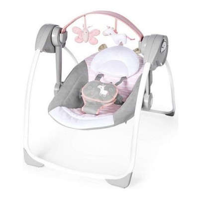Scaun Balansoar Ingenuity Compact Swing - Flora Roz deschis foto