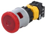 Comutator Siguranță IDEC 30mm 2 NC Roșu LED 24V
