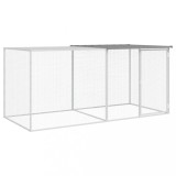 Cotet pui cu acoperis gri deschis 203x98x90 cm otel galvanizat GartenMobel Dekor, vidaXL