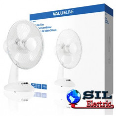 Ventilator de masa de 12 motor cu 3 viteze si buton de oscilare, Valueline foto