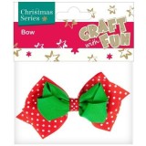 Accesorii craft - fundita cu buline, textil, rosu, verde, Craft with Fun, 383971