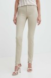 Morgan pantaloni PIOUBA femei, culoarea bej, drept, high waist, PIOUBA
