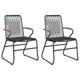 Cumpara ieftin Scaune de gradina, 2 buc., negru, 58x59x85,5 cm, ratan PVC