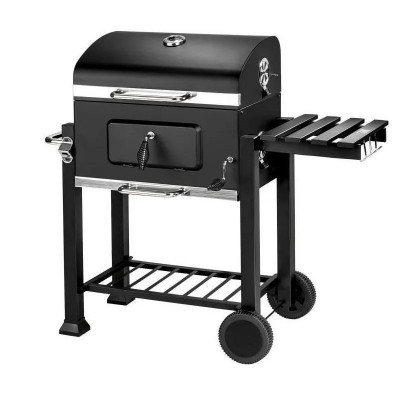 Gratar bbq pe carbune capac rabatabil cu termometru roti transport 115-46-106 cm grill 61.5-46-51 cm foto