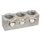 Suport lumanari din lemn, cu 3 pahare pentru lumanari, Gri, 25x8x8 cm