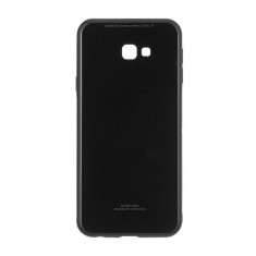 Husa Glass Sticla Securizata / Silicon pentru Samsung Galaxy J4+ Plus 2018, Negru foto