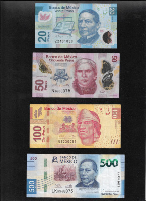 Set Mexic 20 + 50 + 100 + 500 pesos foto