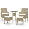 Set mobilier de gradina, 5 piese, bej, poliratan