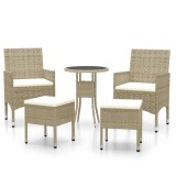 Cumpara ieftin Set mobilier de gradina, 5 piese, bej, poliratan