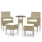 Set mobilier de gradina, 5 piese, bej, poliratan