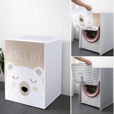 Husa pentru masina de spalat rufe si uscator de rufe cu incarcare frontala, dustproof, impermeabila, Design