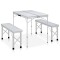 vidaXL Masă de camping pliabilă cu 2 bănci, alb, aluminiu 48181