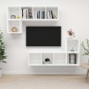 VidaXL Set de dulapuri TV, 4 piese, alb, lemn prelucrat