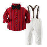 Cumpara ieftin Costum pentru baietei cu camasuta rosie (Marime Disponibila: 12-18 luni