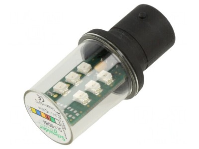 Lampă LED roşie BA15D 24V foto
