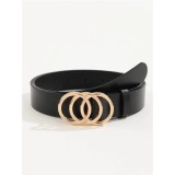 Cumpara ieftin Curea neagra eleganta cu 3 catarame 100cm - dama - 844074