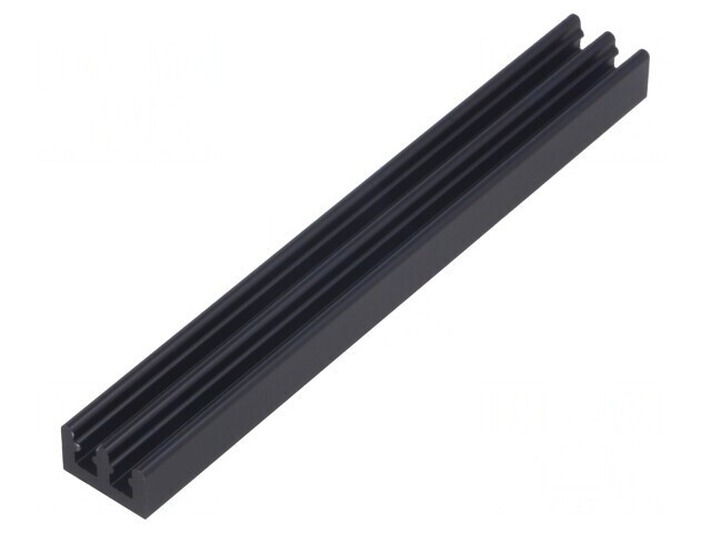 Radiator extrudat negru cu aripioare 75x10x6mm